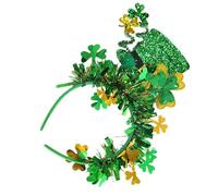 Monozoz Serre-tête pour la Saint-Patrick - Bandeau vert trèfle - Bandeau irlandais avec chapeau pour célébrer la Saint-Patrick