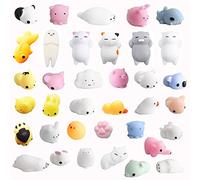MonQi Mochi Squishy Kawaii Lot de 36 pour Cadeau Anniversaire Enfants Invites, Mignon Animaux Squishies Jouets Anti Stress - Récompense en Classe,Goody Bag Filler, Cadeaux Anniversaire Invités Enfant