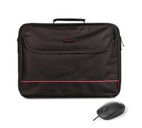MONRAY BUREAU KIT - Kit Mallette jusqu'à 16" + Souris Optique 1000 dpi par Câble et Connexion USB, Noir
