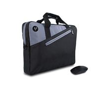 MONRAY Master KIT Black - Kit Porte-Documents jusqu'à 15,6" + Souris Optique sans Fil et Câblé 1000 dpi, Couleur Noir