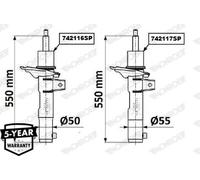 MONROE 742116SP Amortisseur pour AUDI,CUPRA,SEAT,SKODA,VW