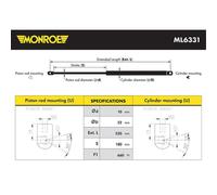 MONROE Amortisseur À Gaz De Hayon 660 N Compatible Pour Lexus RX MHU3 GSU3 MCU3