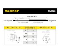 MONROE Amortisseur À Gaz D'Hayon 910 N Compatible Pour VW Touran 1T3