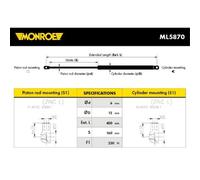 MONROE Amortisseur Capot Pour Land Rover Range LS L320 Discovery IV L319 LA