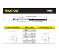 MONROE Amortisseur De Hayon 120 N Compatible Pour BMW 4 Cabriolet