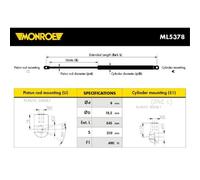 MONROE Amortisseur Gaz De Hayon 490 N Compatible Pour Hyundai Coupe GK Tiburon