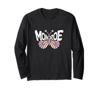 Monroe Butterfly - Word Art personnalisé avec nom Mignon Manche Longue