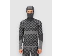 Mons Royale - Ascender Merino Seamless Hooded Long Sleeve - Maillot thermique laine mérinos homme Dried Sage / Black - L