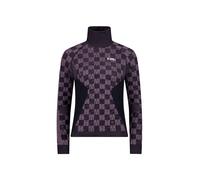 Mons Royale - Ascender Merino Seamless Mock Neck Long Sleeve - Maillot thermique laine mérinos femme Mauve / Black - XS