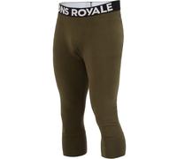 Mons Royale Cascade Merino Flex 3/4 Legging - Collant thermique laine mérinos homme Dark Olive XL