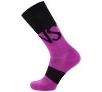Mons Royale - Chaussettes de ski en laine de mérinos - Ultra Cushion Merino Snow Sock Purple Bolt / Black en Laine - Taille XL - Rose Rose XL
