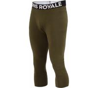 Mons Royale - Collant technique en laine mérinos - M Cascade Merino Flex 200 3/4 Legging Dark Olive pour Homme en Laine - Taille S - Kaki Kaki S