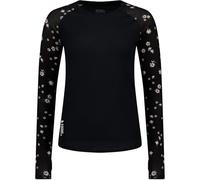 Mons Royale Femme Bella Tech T-Shirt Long, Black Daisy, XL