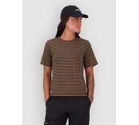 Mons Royale - Icon Relaxed Tee - T-shirt en laine mérinos femme MR Stripe Toffee - S