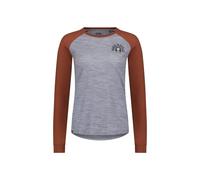 Mons Royale - Icon Merino Raglan Long Sleeve - T-shirt en laine mérinos femme Sienna / Grey Heather - L