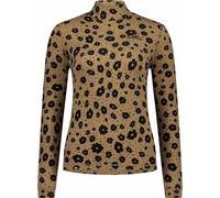 Mons Royale - Première couche technique en laine de mérinos à col motnant - Cascade W Merino Base Layer Mock Neck Long Sleeve Aoraki Lily Toffee pour Marron XS