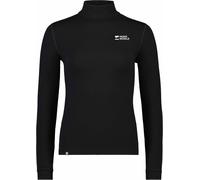 Mons Royale - Première couche technique en laine de mérinos à col motnant - Cascade W Merino Base Layer Mock Neck Long Sleeve Black pour Femme en Noir L