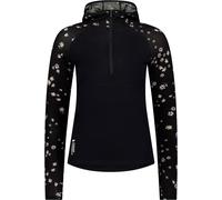 Mons Royale - Première couche technique en laine de mérinos - Bella W Merino Long Sleeve Hood Black Daisy pour Femme en Laine - Taille XS - Noir Noir XS