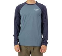 Mons Royale - T-shirt à manches longues en laine de mérinos - Icon M Merino Raglan Long Sleeve Goblin Blue / Midnight pour Homme - Taille S - Bleu Bleu S