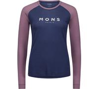 Mons Royale - T-shirt à manches longues en laine de mérinos - W Icon Merino Raglan Long Sleeve Midnight Mauve pour Femme en Nylon - Taille XS XS
