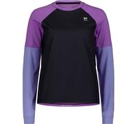 Mons Royale - T-shirt de VTT coupe -vent en laine de mérinos - Tarn Merino Wind Jersey W Skyline/Bloom/Black pour Femme en Laine - Taille S - Violet Violet S