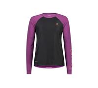 Mons Royale - Tarn Merino Bike Wind Jersey - T-shirt en laine mérinos femme Black / Boysenberry - L