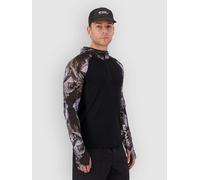 Mons Royale Temple Merino Long Sleeve Hood Haut technique camouflage S