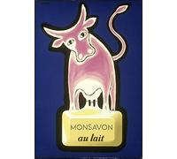 Monsavon au Lait Savon Reproduction Affiche Poster-Format Size 50X70 cm Papier 300 GR-Vente du fichier numérique HD Possible Nous Consulter.(Boutique : affichevintage.FR)
