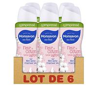 Monsavon Déodorant Anti-Transpirant Femme Spray Compressé Fraîcheur 48h, Fleur de Coton (Lot de 6x100ml)