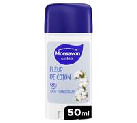 MONSAVON - Déodorant Stick Anti-Transpirant 48h, Douceur Fleur de Coton, Protection Efficace (50mL) - Le Lot De 3