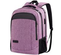 Monsdle Sac à dos de voyage antivol pour ordinateur portable avec port de charge USB, sac à dos de voyage, sac à dos de travail, sac d'ordinateur de 39,6 cm pour homme et femme, violet