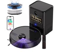 monsga MS1 Max Aspirateur robot laveur 2-en-1, 9000 Pa, station de vidage automatique 4,0 L, navigation LiDAR, autonomie 180 min, contrôle via application/télécommande/voix, pour sols durs et tapis