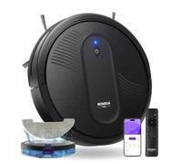 MONSGA Robot Aspirateur Laveur, 5000Pa Puissance, Corps Ultra-Mince | Aspirateur robot laveur avec télécommande pour Sols Durs, Recharge Automatique, Anti-Enchevêtrement, Anti-Chute