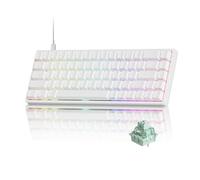 MONSGEEK Clavier à déclenchement Rapide FUN68 HE, Temps de réponse de 0,005 mm, fréquence d'interrogation de 8 000 Hz, Clavier Gaming Filaire RGB 65% avec interrupteurs magnétiques antireflets(Blanc)