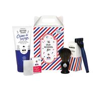 Kit de Rasage Old School de Monsieur BARBIER | Coffret cadeau Naturel, Végan et Français | Idéal pour les peaux sensibles | Pierre d’Alun, Crème de Rasage, Blaireau de barbier et rasoir 5 lames