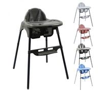 Monsieur Bébé Chaise haute enfant réglable en hauteur avec tablette - Plusieurs coloris