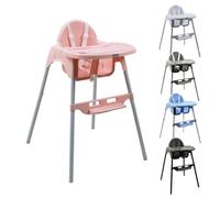 Monsieur Bébé - Chaise haute enfant, réglable hauteur et tablette - Plusieurs coloris