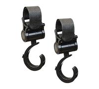 Monsieur Bébé - Lot de 2 crochets rotatifs universels pour poussette - Baroud - Noir