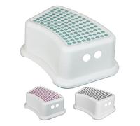 Marche pied bébé Monsieur Bébé Lot de 2 Marchepieds antidérapants 13 cm en plastique - Blanc et Bleu -