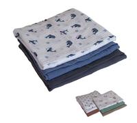 Monsieur Bébé - Lot de 3 Langes bébé, Serviettes absorbantes et Respirantes - 100% Mousseline de Coton - 30 x 30 cm - Plusieurs Coloris
