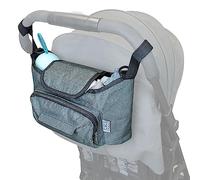 Monsieur Bébé - Sac à Langer, de Rangement pour Poussette - 33 x 16 x 18.5 cm - Gris
