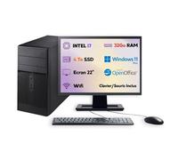 Monsieur CyberMan PC Tour Écran 22" I7 SSD 4To RAM 32Go W11 Pro WiFi Clavier Souris OpenOffice 2025