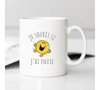 Monsieur Madame Mug Je Souris Si J'Ai Envie - Mug céramique imprimé en France - Licence Officielle