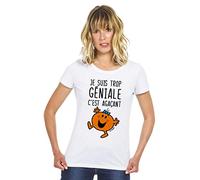 Monsieur Madame T-Shirt Femme - Je suis Trop Géniale C'est Agaçant - Taille: L