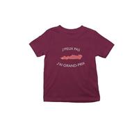 Monsieur Trendy T-Shirt Adulte Coton Collection J'Peux Pas J'Ai Grand Prix - Bordeaux - Design Rouge - Taille M