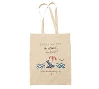 Monsieur Trendy Tote Bag en Coton Bio «Super Maître en Vacances Ne pas Déranger», Sac Réutilisable, Cadeau Amusant et Écologique