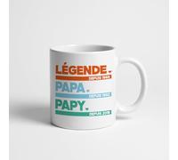 Monsieur TSHIRT Mug Légende Papa Papy Personnalisé, Céramique, Blanc, Fabriqué en France à Bordeaux, mug personnalisé, tasse à café