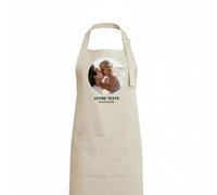 Monsieur TSHIRT Tablier à Poche Personnalisable avec Photo et Texte, 100% Coton, tablier de cuisine personnalisé, fête des grands-mères, cadeau mamie, maman, papa