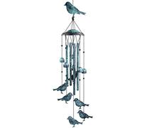 Monsiter QE Carillon éolien pour extérieur, extérieur avec 4 Grands Tubes en Aluminium et Crochet en S - Décoration extérieure à Suspendre pour Jardin, terrasse, arrière-Cour ou Porche
