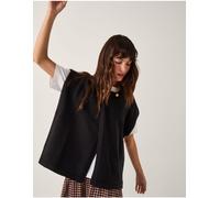 Monsoon Monsoon Black Double Breasted Knit Poncho Vest